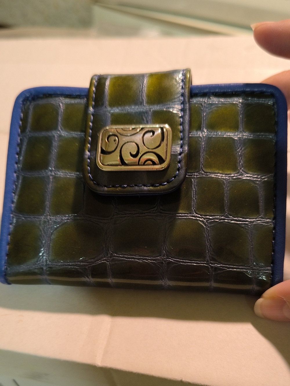 NWT Brighton Green Croc Embossed Wallet